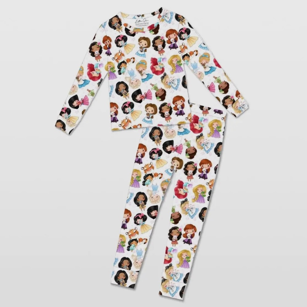 NWT Ellie Sue Disney Princess Bamboo Pjs Size 3T